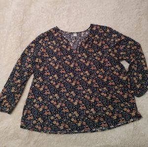 Floral V-Neck Blouse Shirt Old Navy